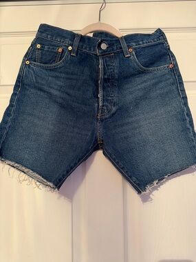 Levi's Dark Blue 501 Cutoff Denim Shorts